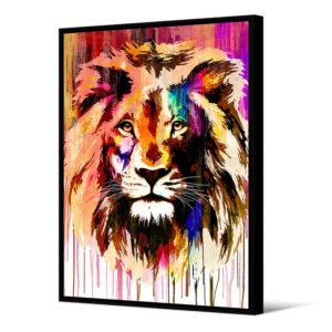 tableau-lion-colore